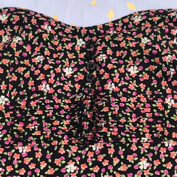 NWOT Black and Floral Strapless Dress S - Picture 8 of 16